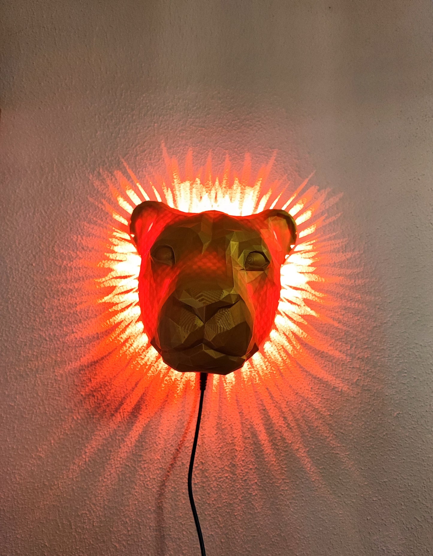 König des Lichts – 3D-Wandlampe "Löwe"
