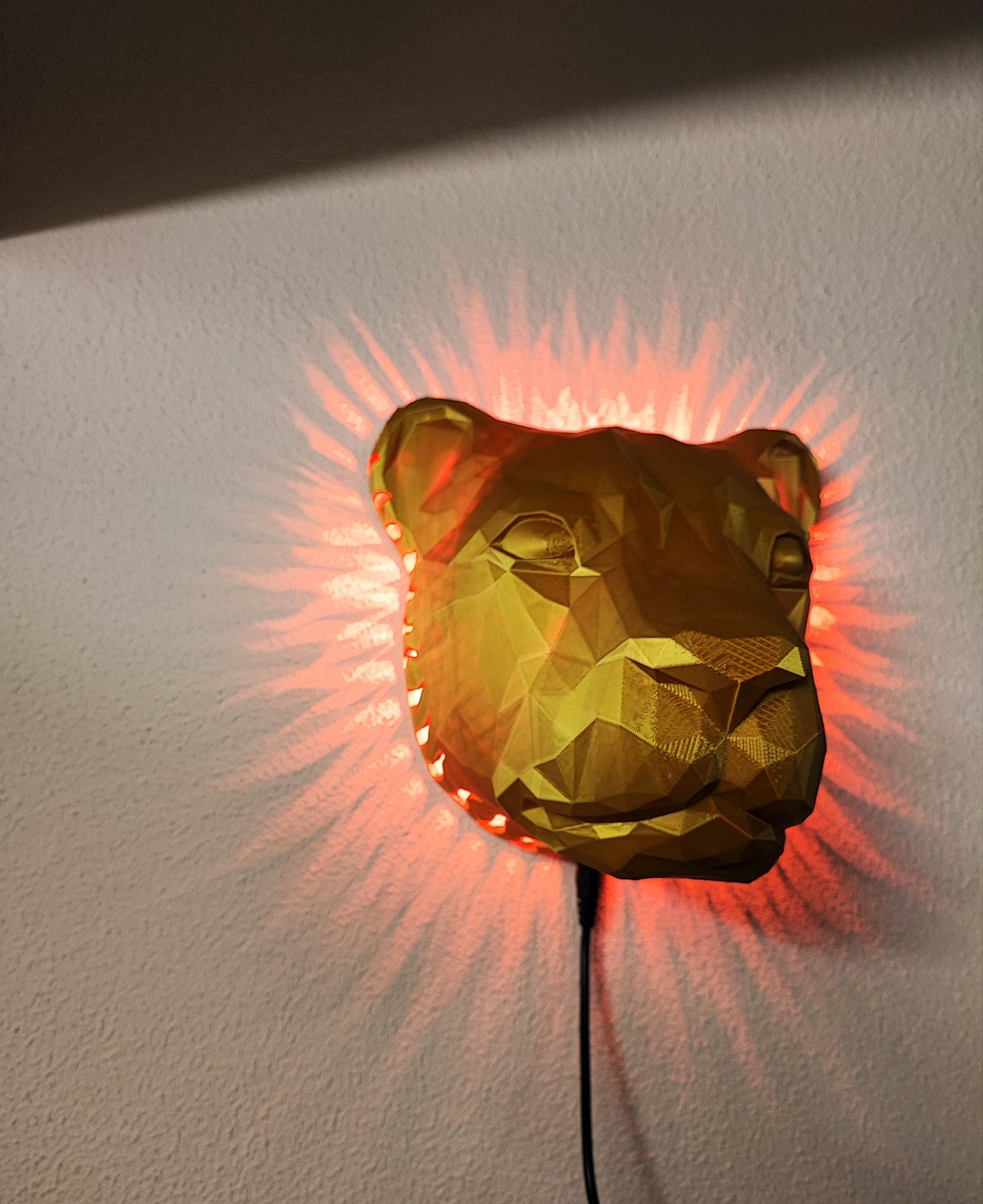 König des Lichts – 3D-Wandlampe "Löwe"