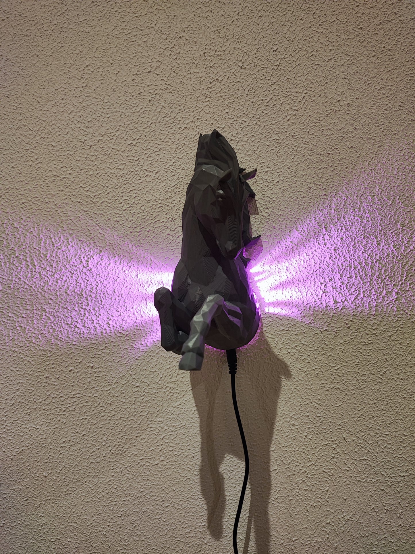 Ritt des Lichts – 3D-Wandlampe "Pferd“