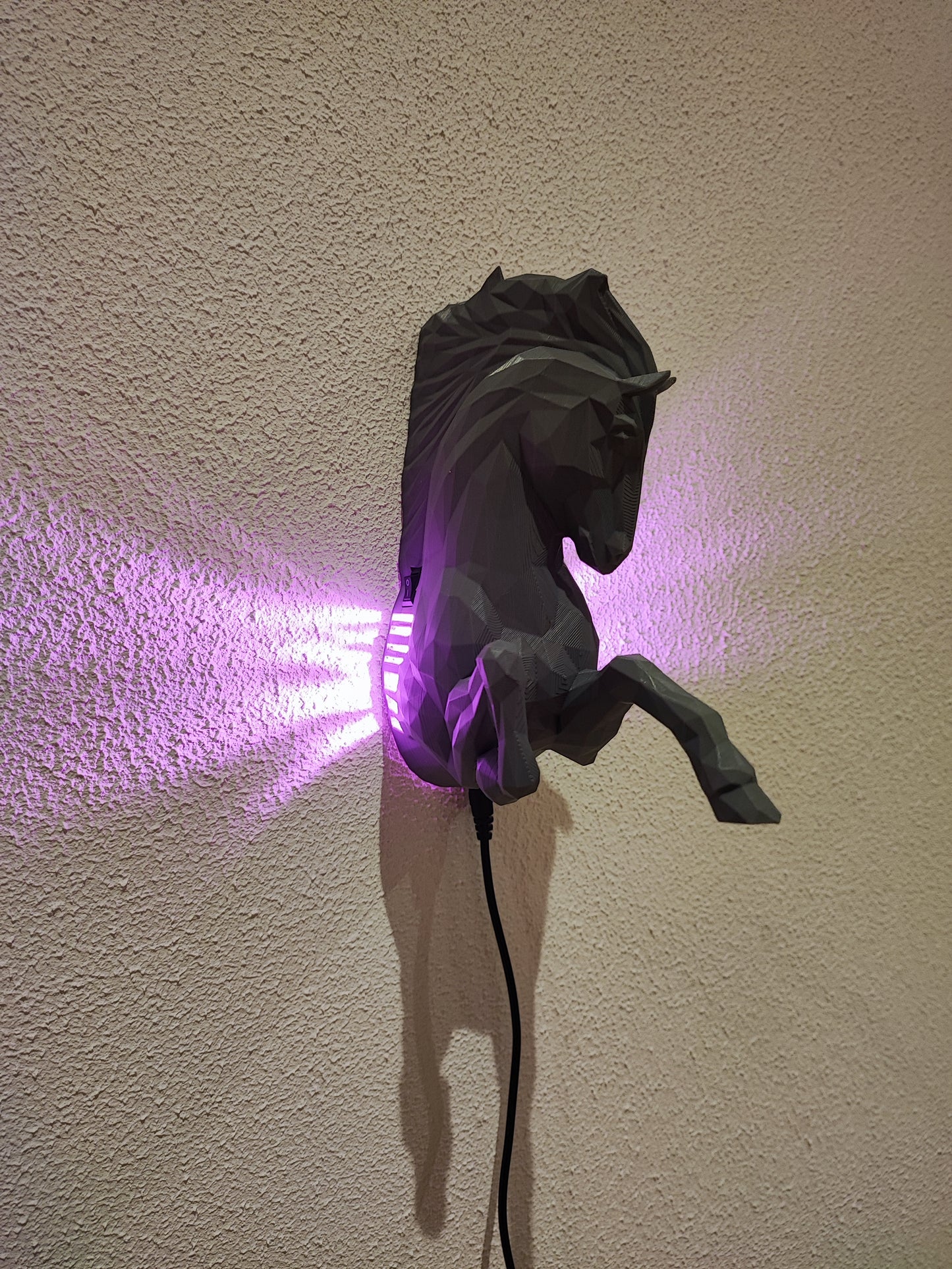 Ritt des Lichts – 3D-Wandlampe "Pferd“