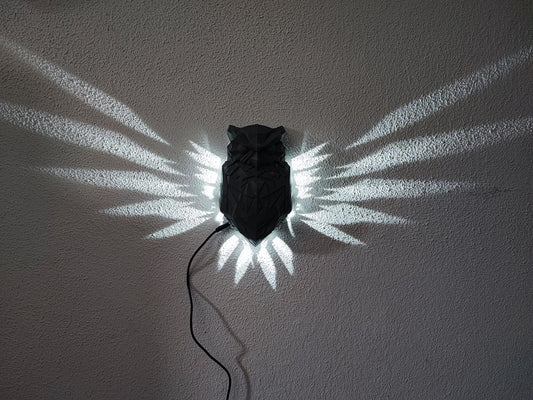 Weisheit des Lichts – 3D-Wandlampe "Eule"