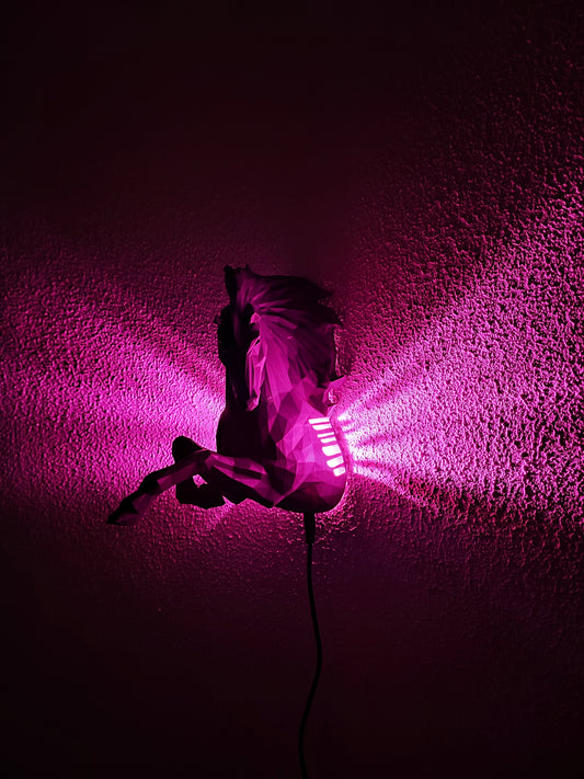 Ritt des Lichts – 3D-Wandlampe "Pferd“